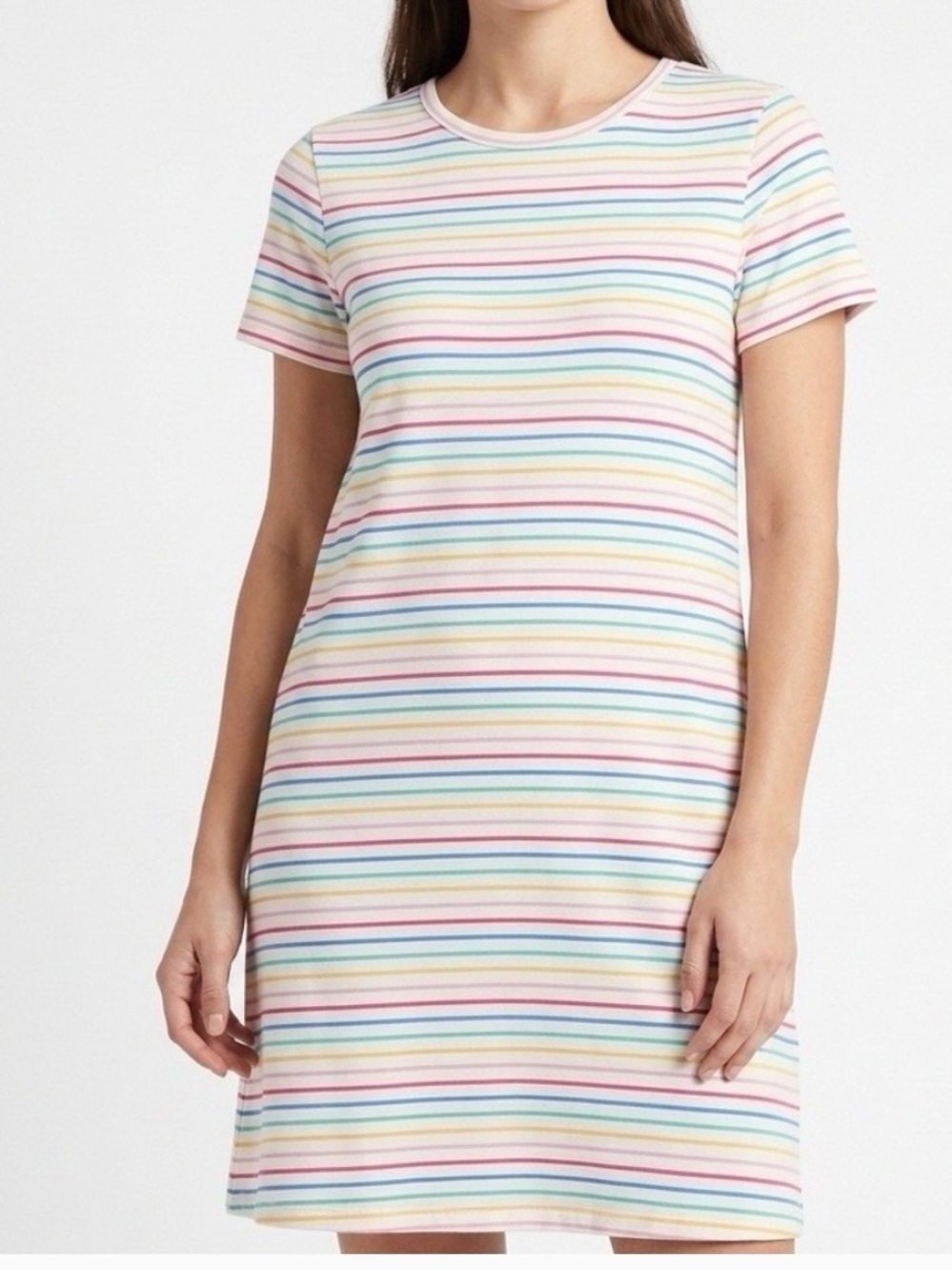 🩷🌈 Viral Rainbow J. Crew Tee Dress For Teachers Size L
